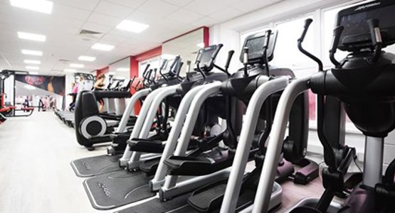 running treadmills in the gym